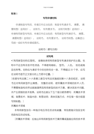 企业专利管理流程附表模板