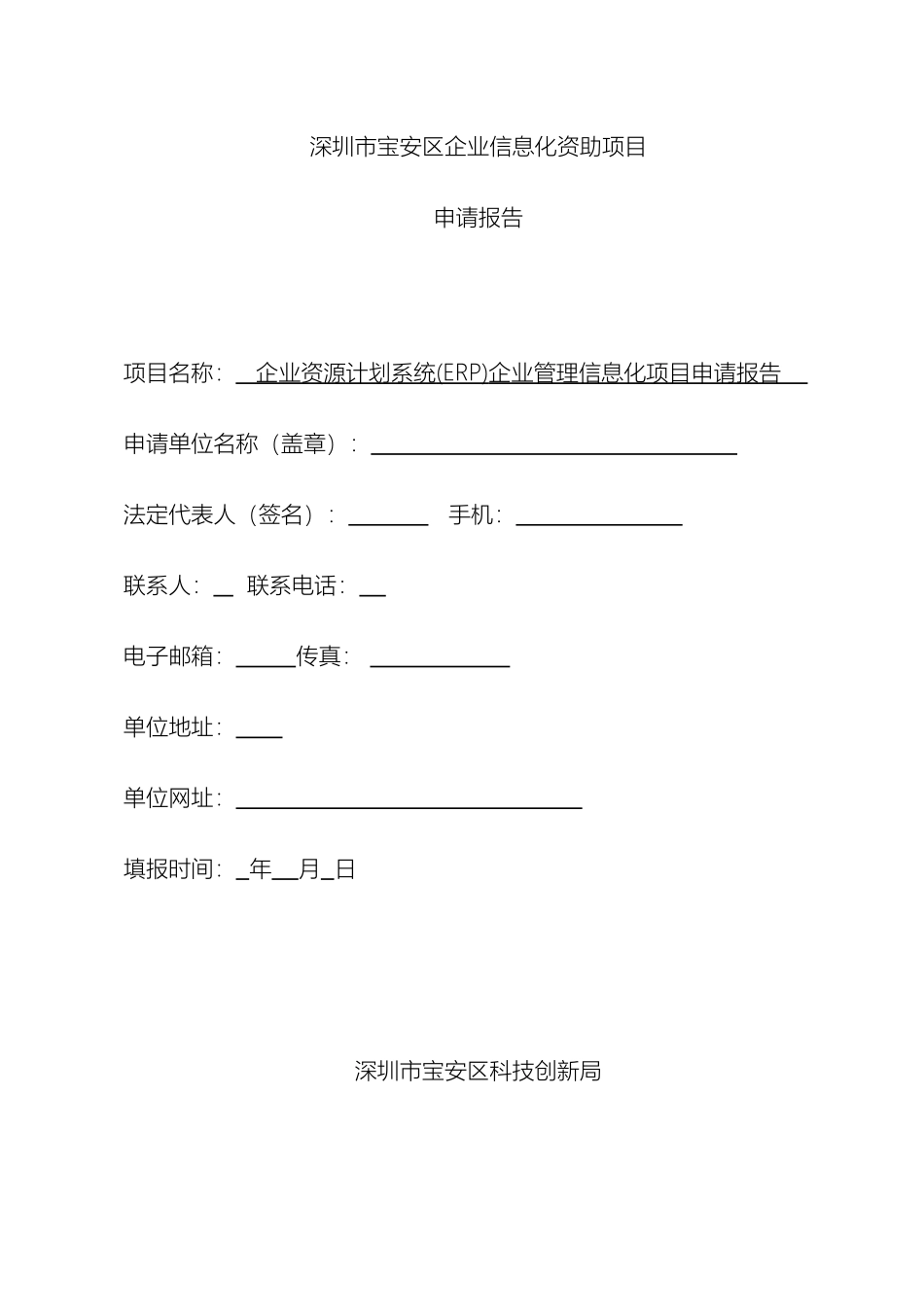 企业信息化ERP项目资助申请报告_第2页