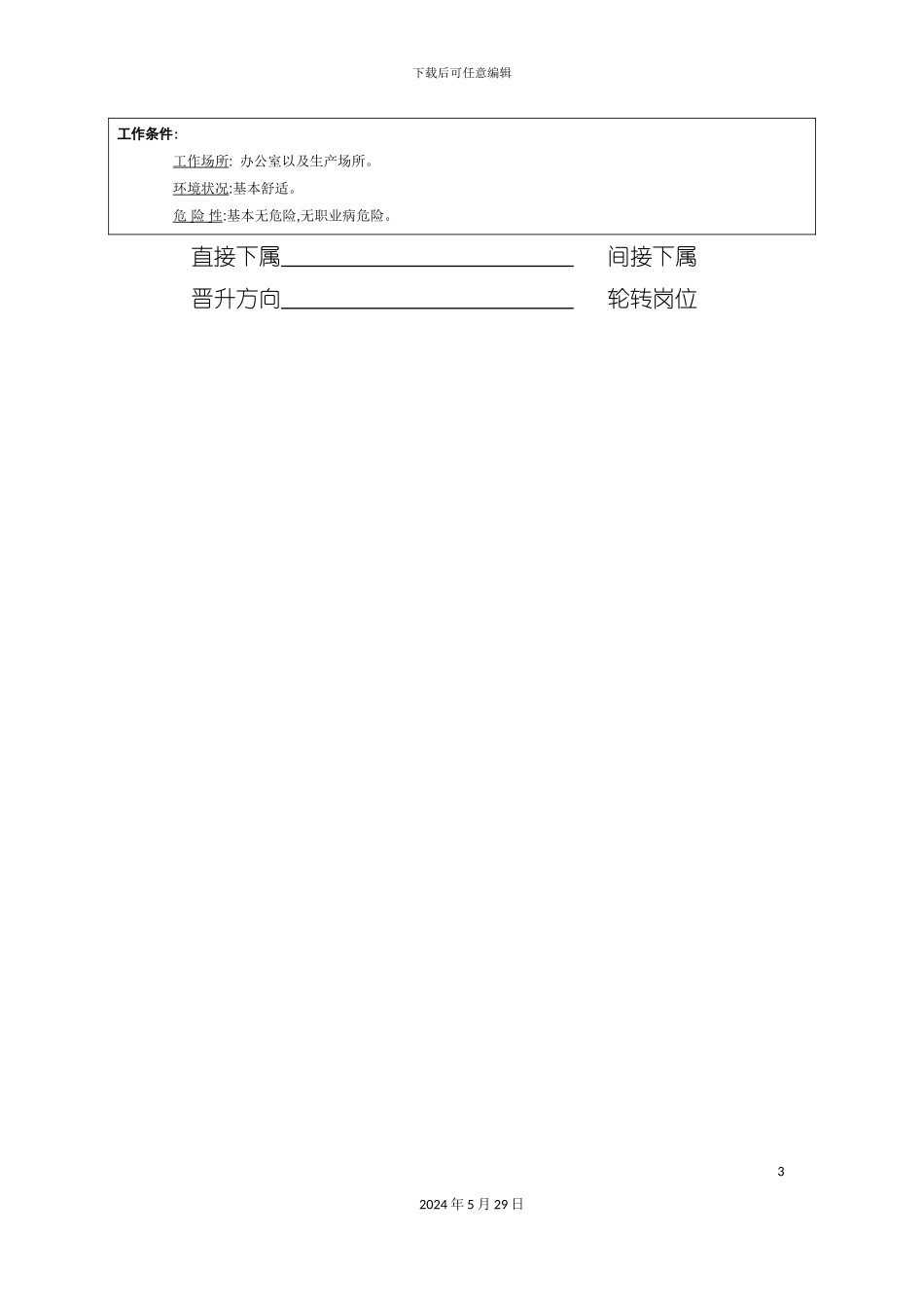 企业制造部经理岗位说明书_第3页