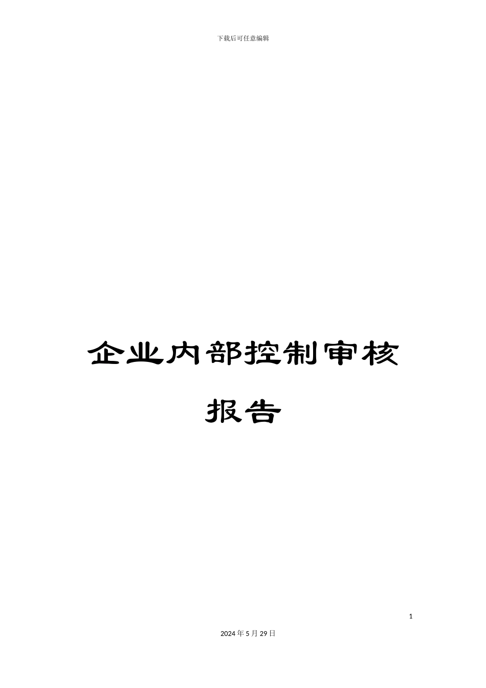 企业内部控制审核报告_第1页