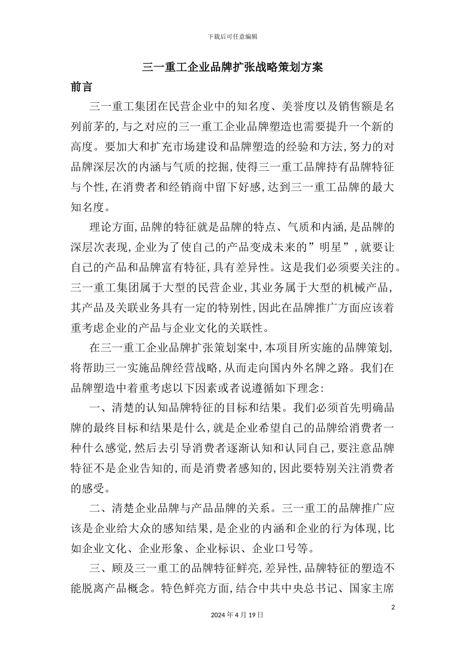 企业品牌扩张战略策划方案_第2页