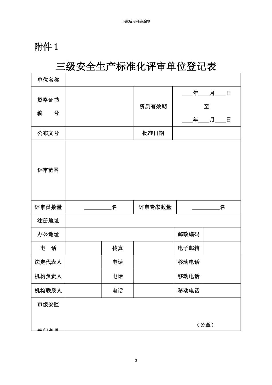 企业安全生产标准化自评报告表格大全_第3页