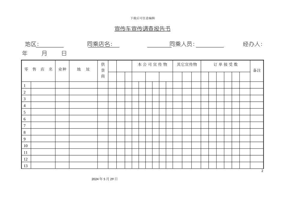 企业宣传车宣传调查报告书_第2页
