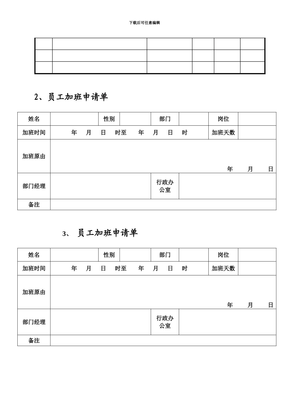 企业常用各类表格模板_第3页