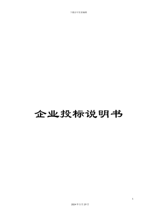 企业投标说明书