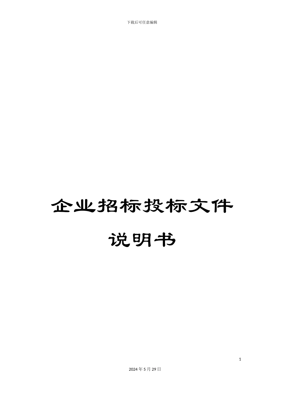 企业招标投标文件说明书_第1页