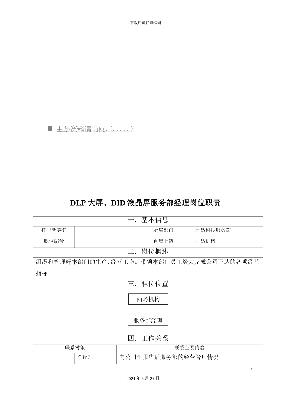 企业服务部岗位职责说明_第2页