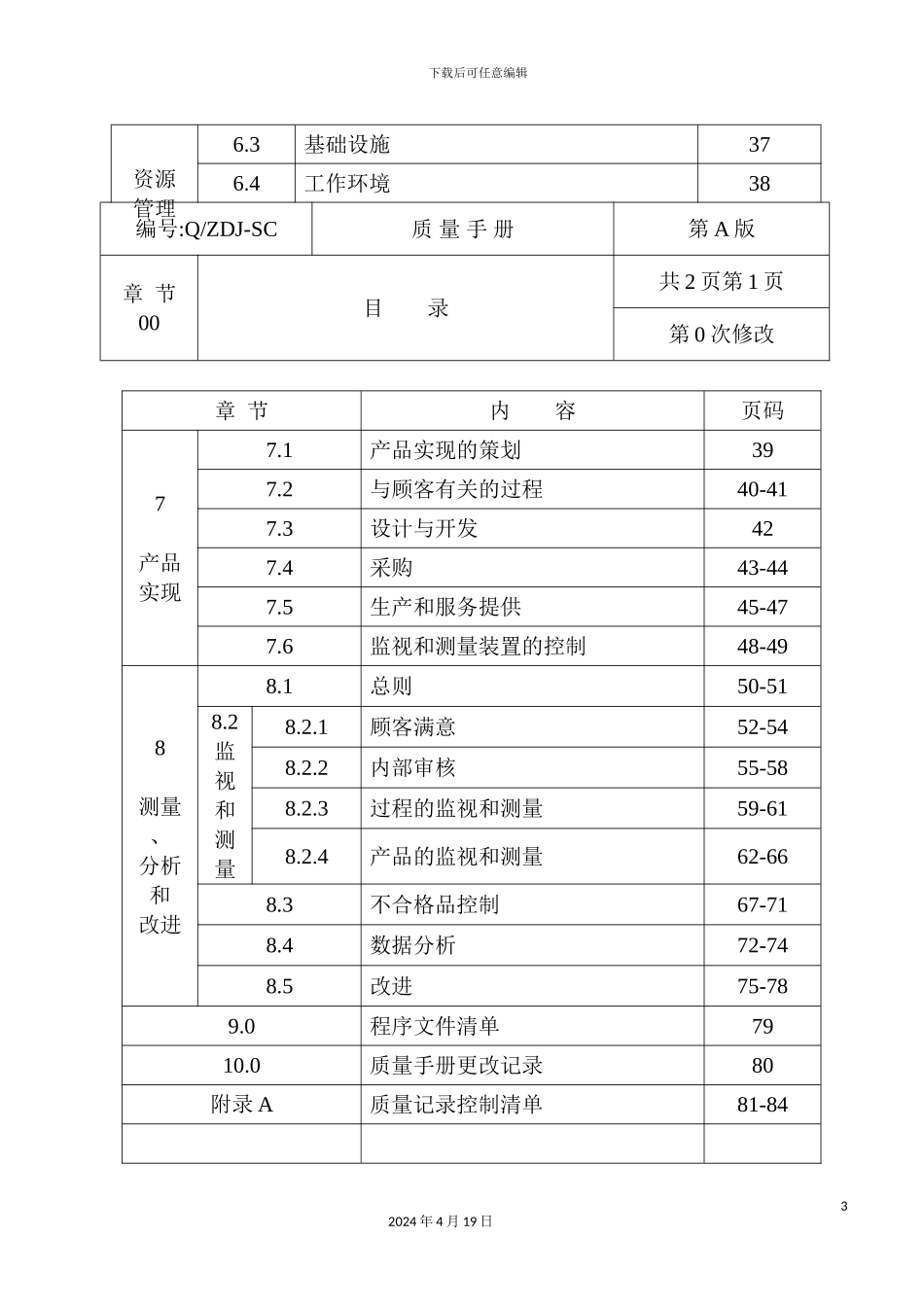 企业质量管理手册模板_第3页