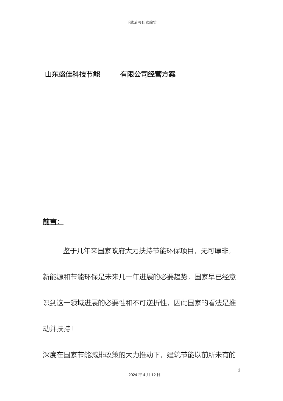 企业运营方案模板_第2页