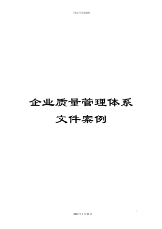 企业质量管理体系文件案例模板