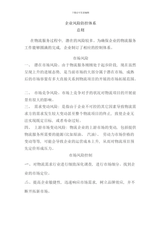 企业风险防控体系样本