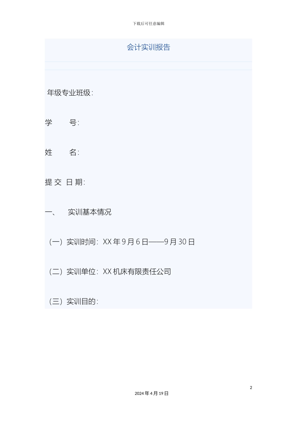 会计实训报告_第2页