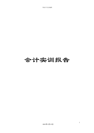 会计实训报告