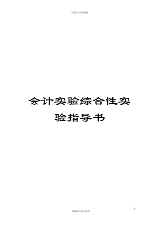 会计实验综合性实验指导书