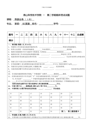 佛山科学技术学院学年第二学期期终考试试题模板
