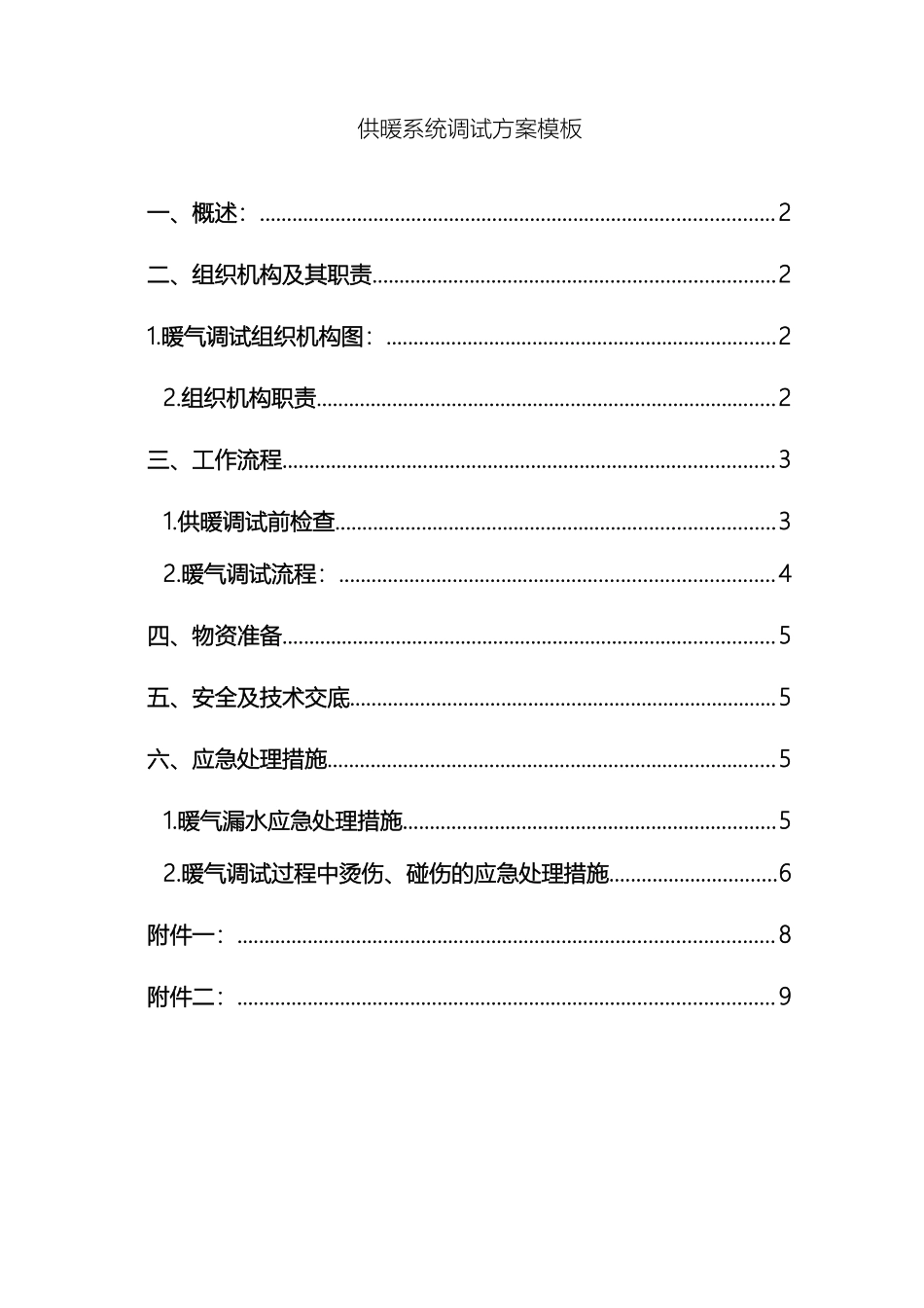 供暖系统调试方案模板_第2页