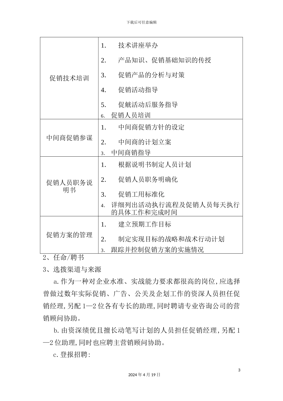 促销主管岗位职责_第3页