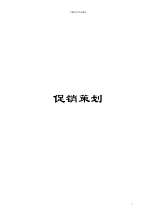 促销策划模板