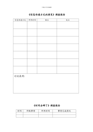 信息传递方式的演变调查报告样本