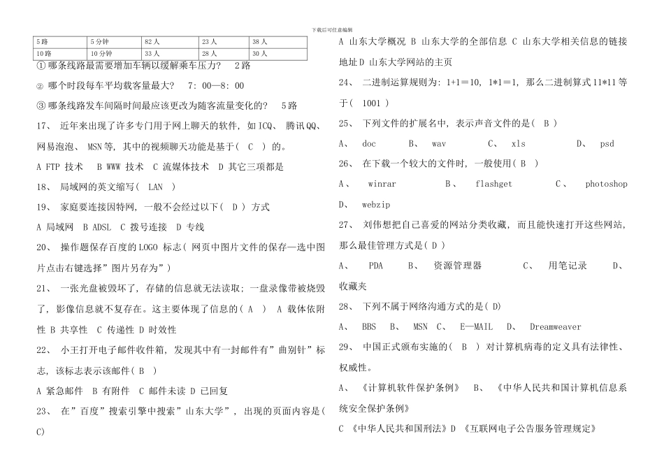 信息技术水平考试复习题_第2页