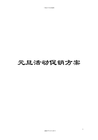 元旦活动促销方案
