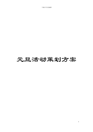 元旦活动策划方案模板