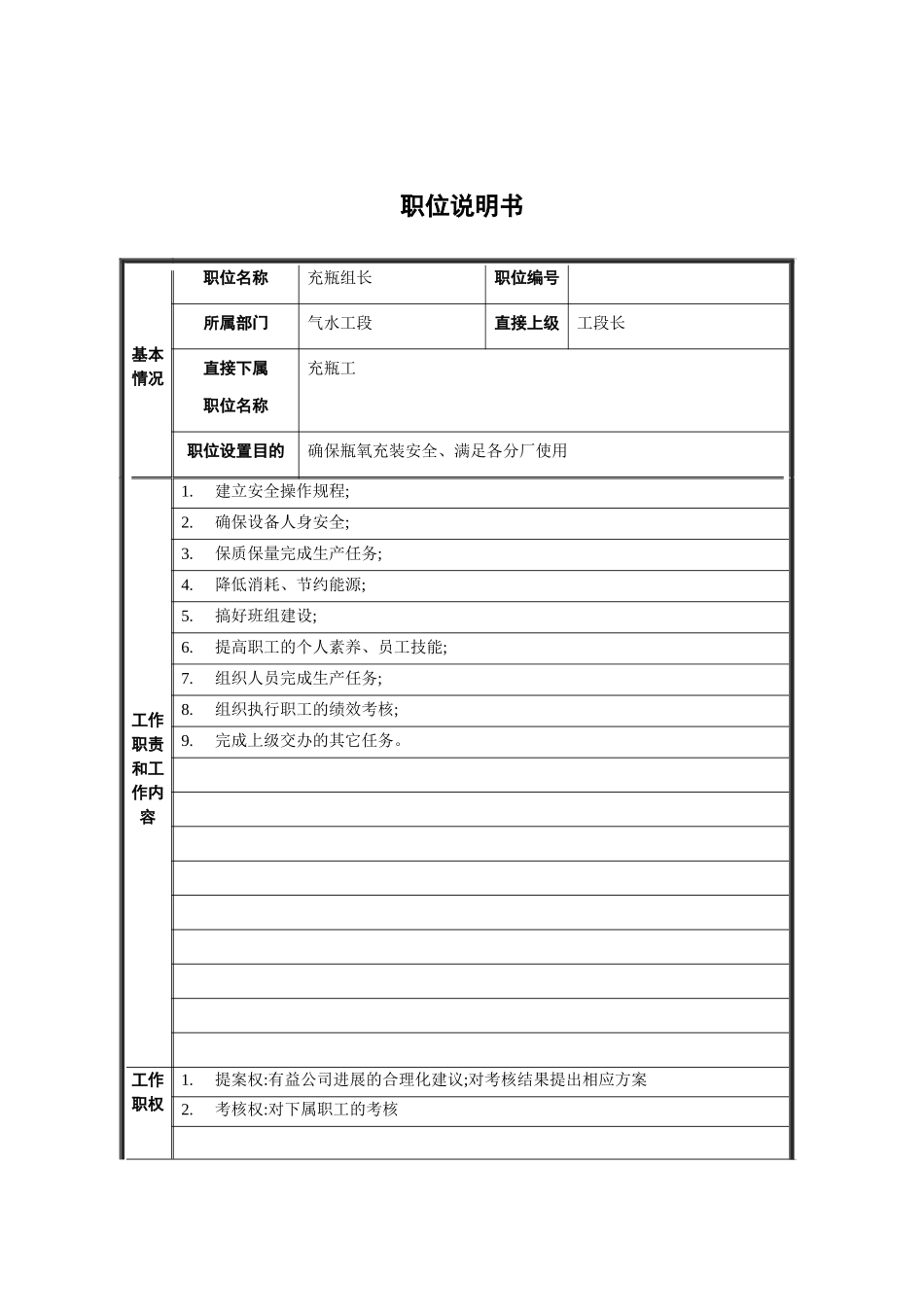 充瓶组长职位说明书_第2页