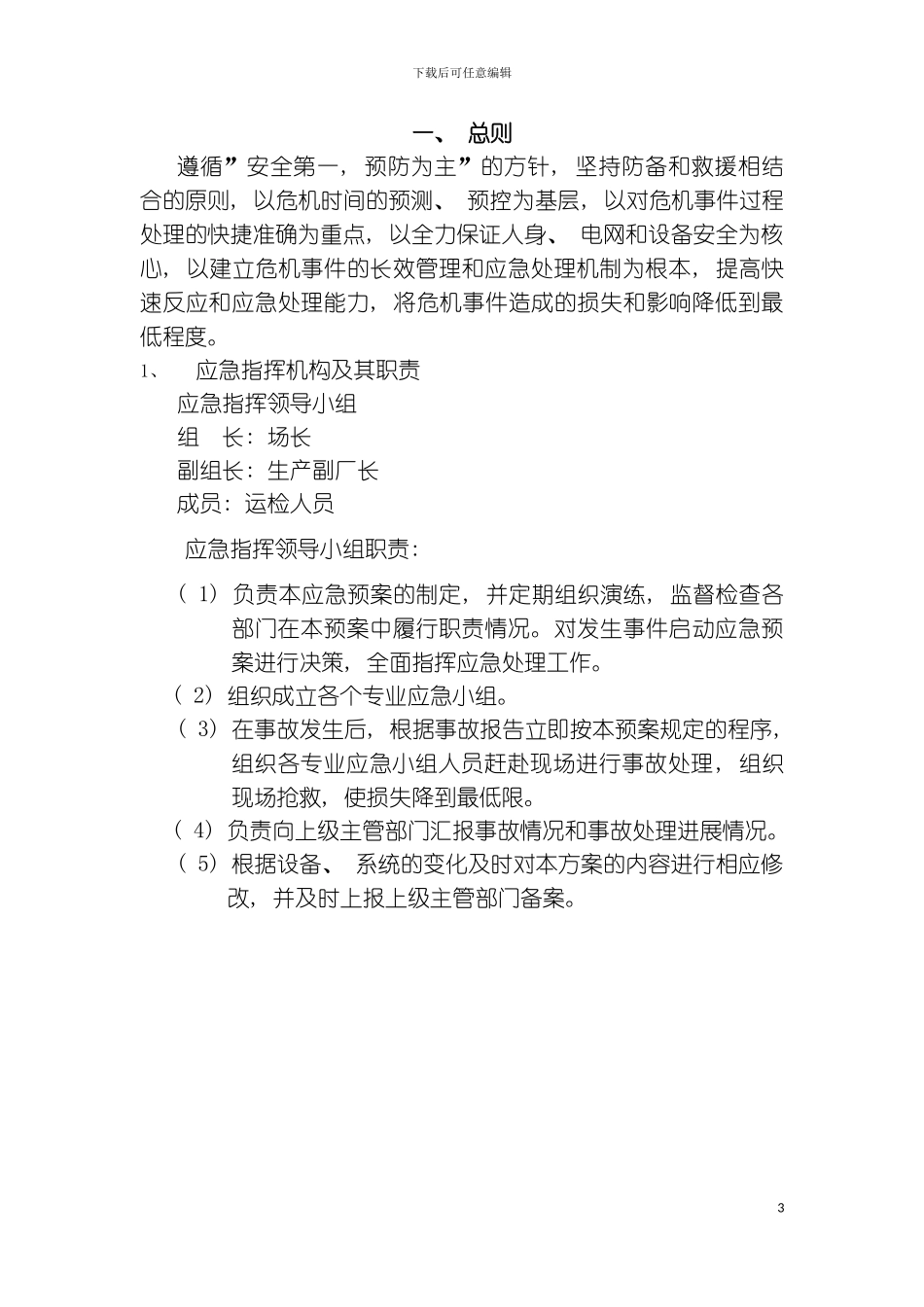 光伏电站应急预案模板_第3页