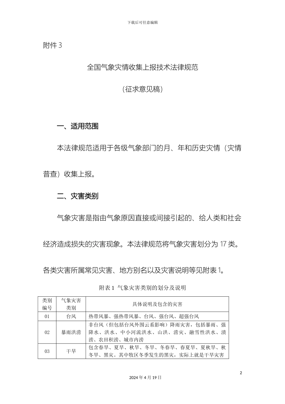 全国气象灾情收集上报技术规范_第2页