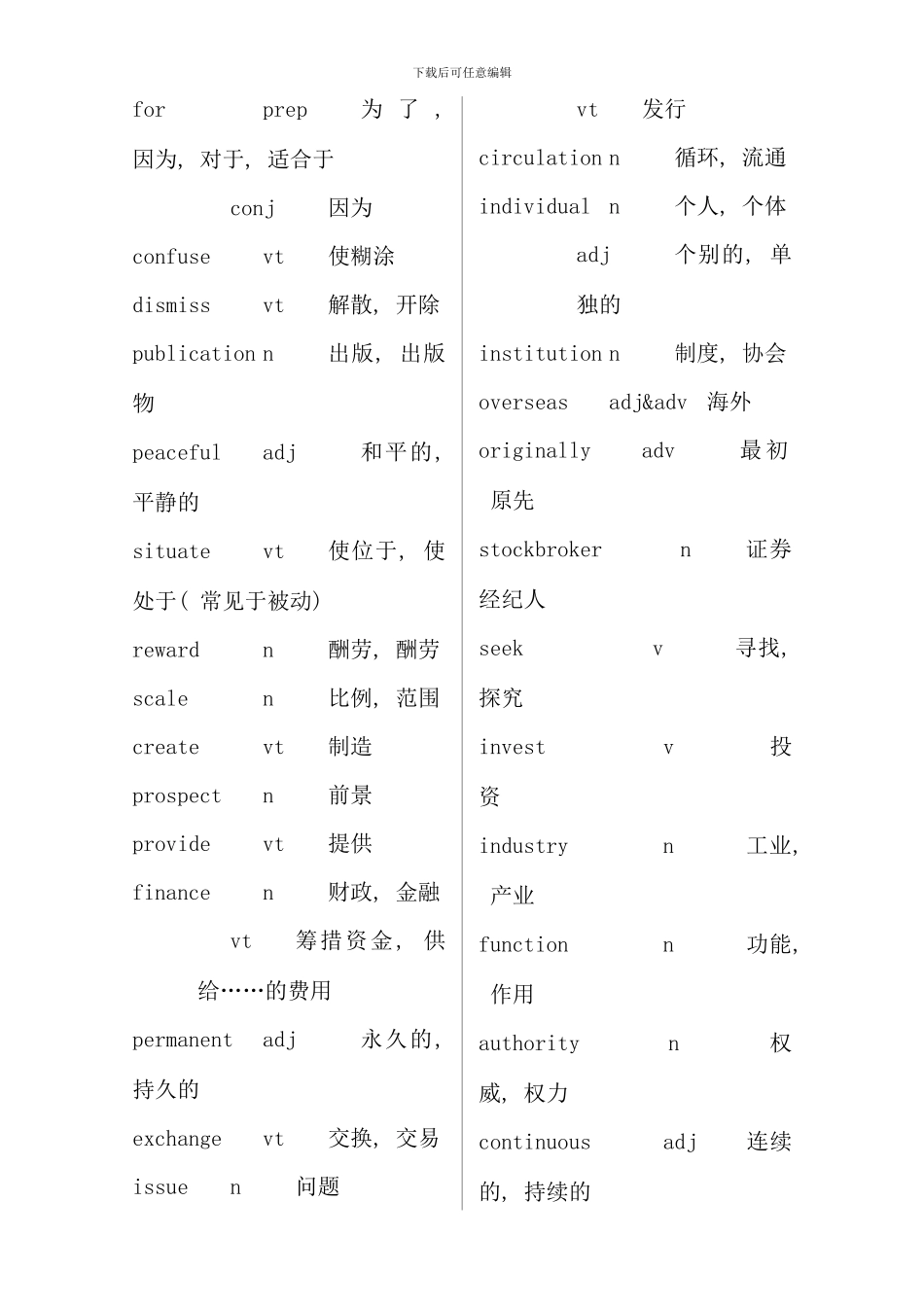 全国电大开放教育本科学位英语之历年考试词汇考点_第3页
