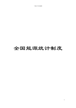 全国能源统计制度模板