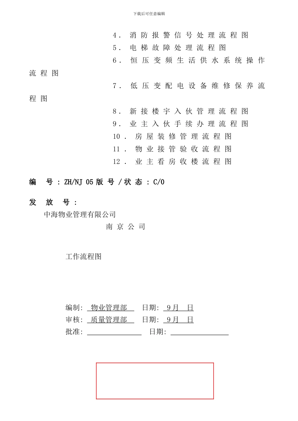 全套南京中海物业管理公司工作流程图样本_第3页