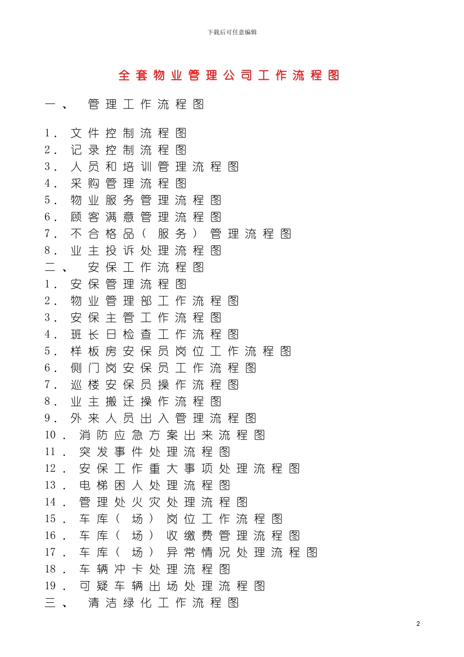 全套物业管理公司工作流程图_第2页