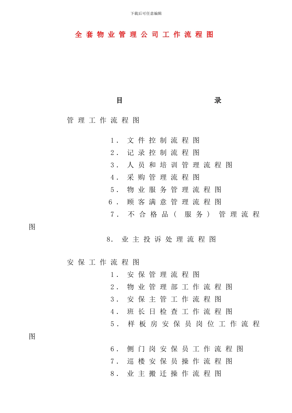 全套物业管理公司工作流程图样本_第1页