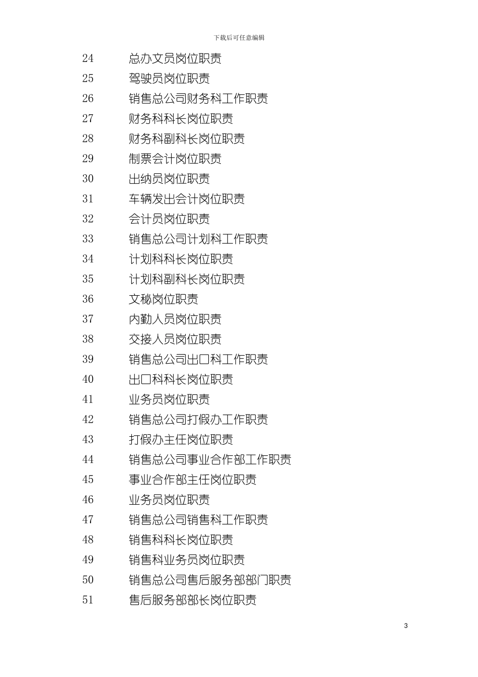 全新岗位职责大全_第3页