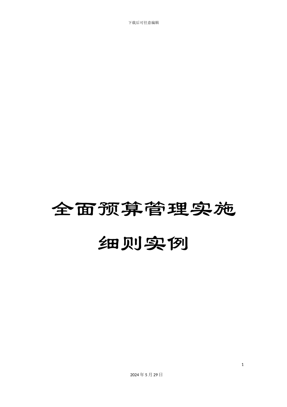 全面预算管理实施细则实例_第1页
