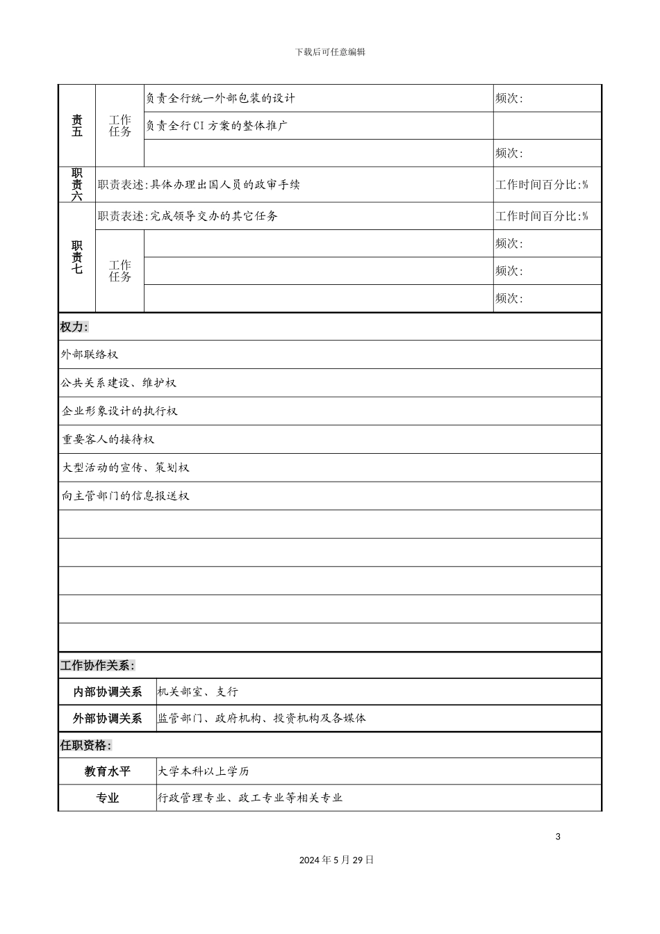 公关宣传岗职务说明书_第3页