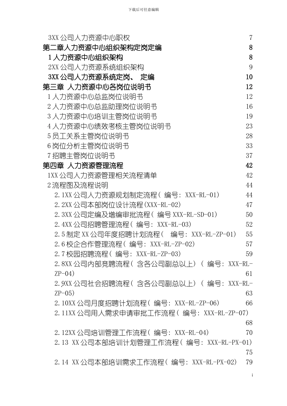 公司人力资源中心工作指导手册模板_第3页