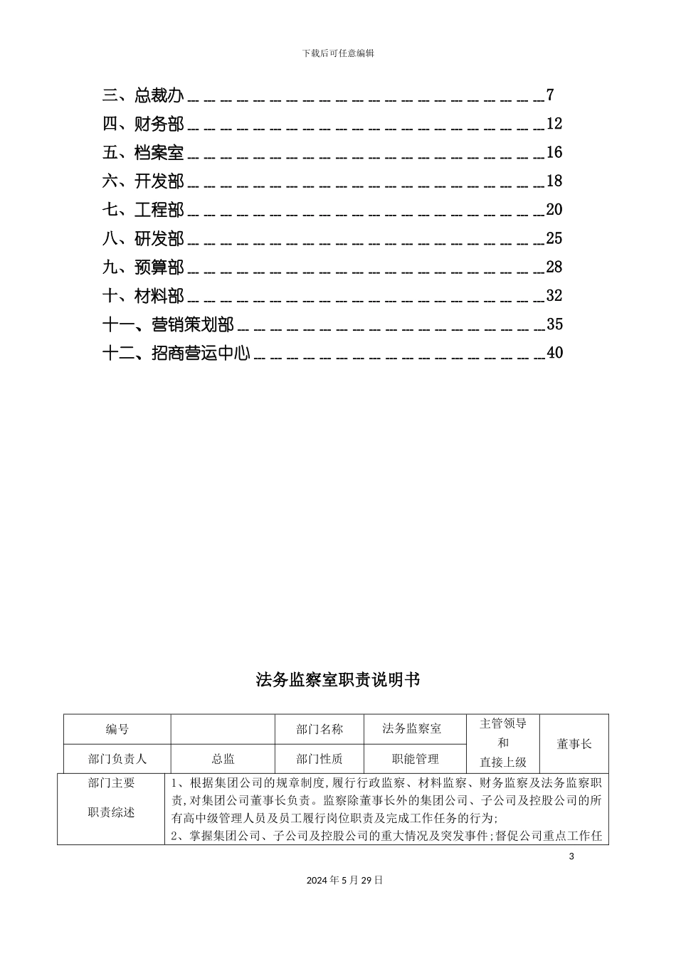 公司各部门岗位职责汇编_第3页
