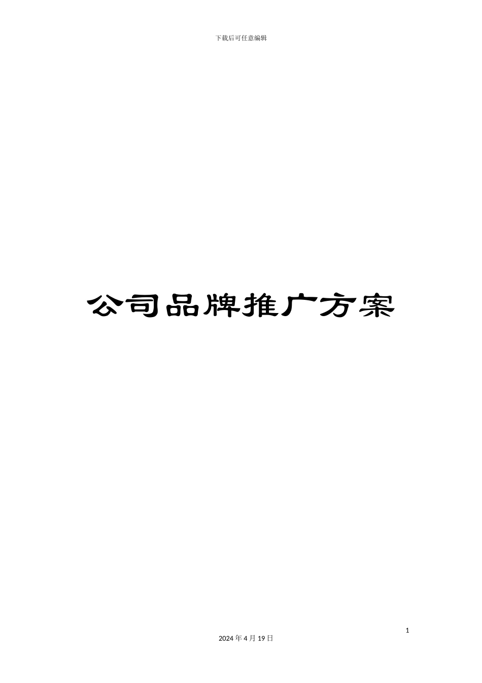 公司品牌推广方案_第1页