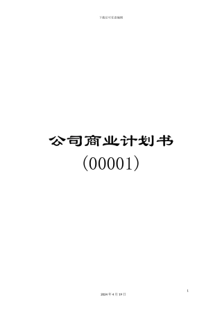 公司商业计划书(00001)