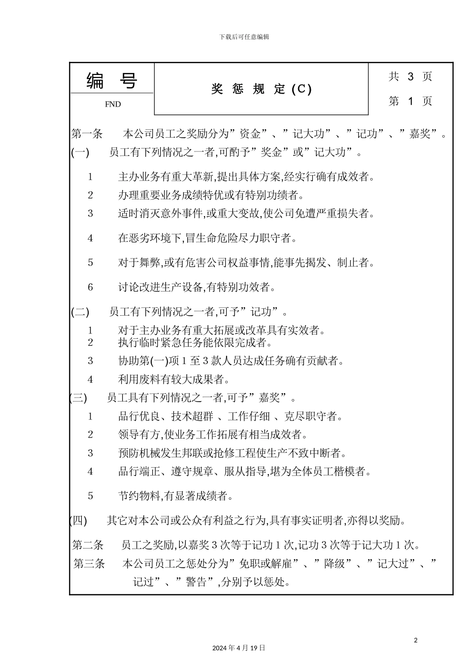 公司奖惩管理知识规定制度_第2页