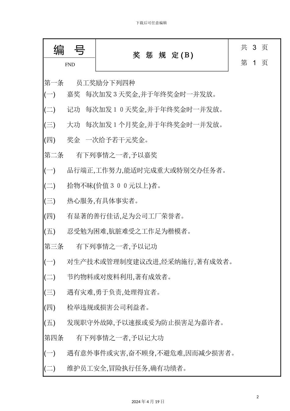 公司奖惩管理规定制度_第2页