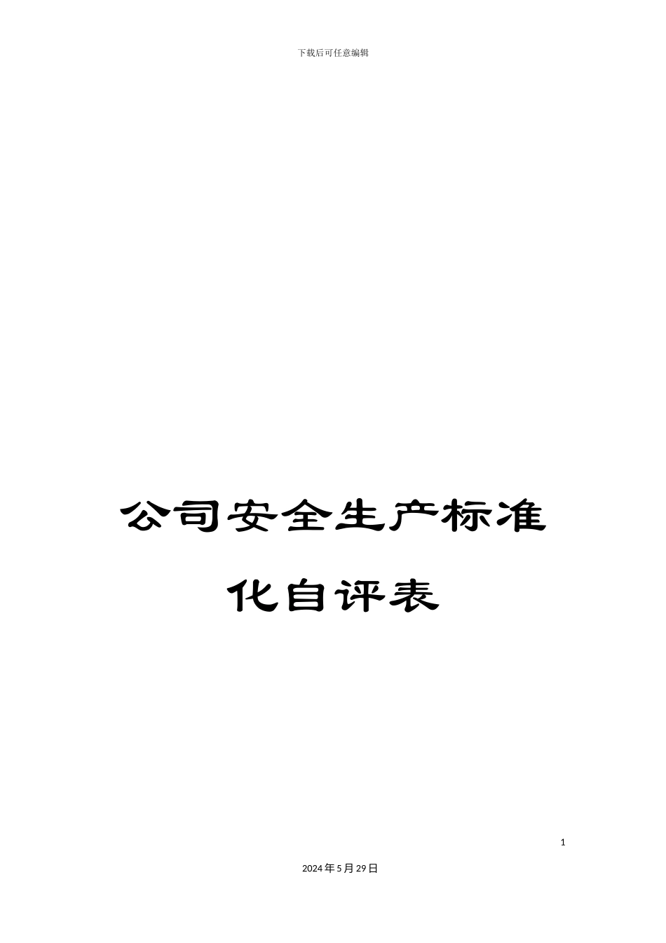 公司安全生产标准化自评表_第1页