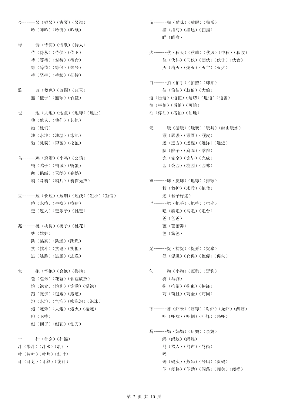 加偏旁组字在组词_第2页