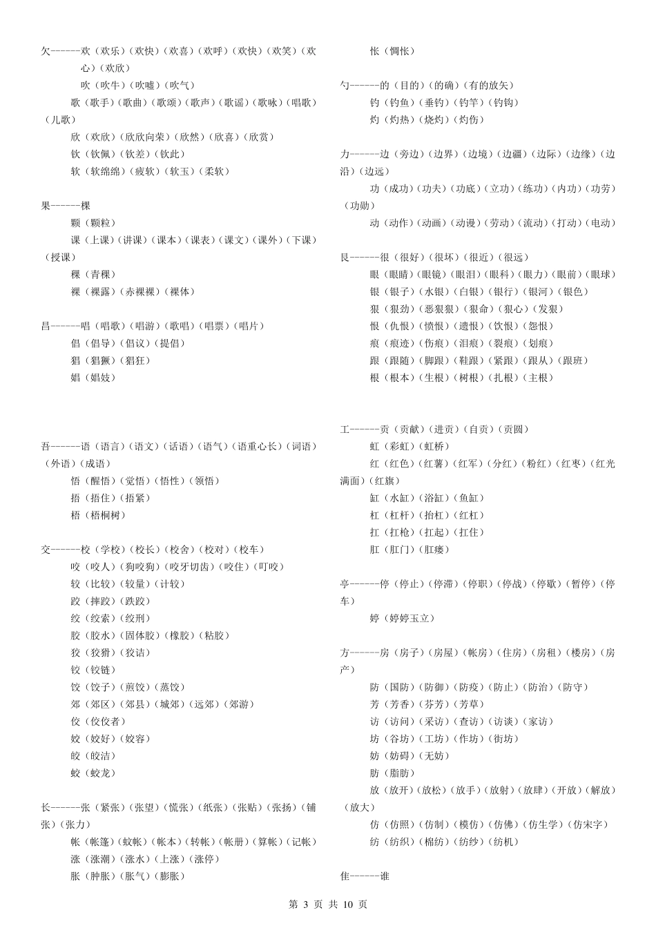 加偏旁组字在组词_第3页