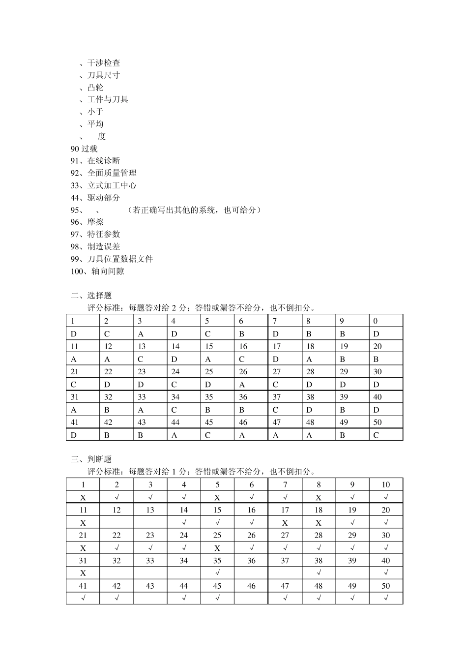 加工中心操作工技师理论复习题答案_第3页