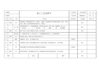 加工工艺过程卡