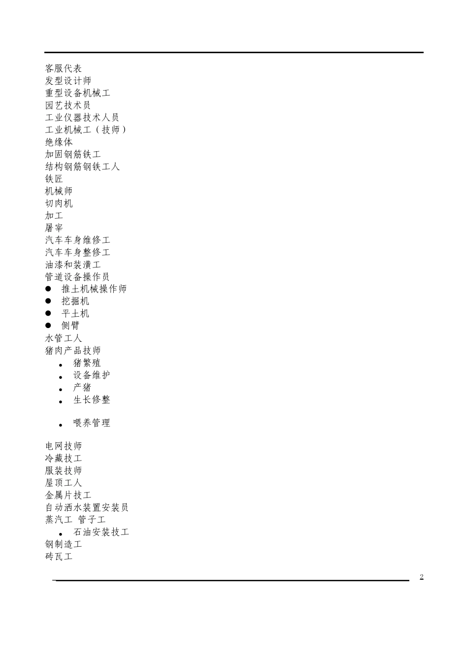 加拿大技术工人紧缺职业中英文对照清单_第2页