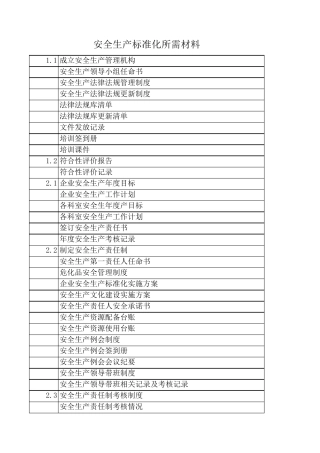 加油站安全标准化所需资料